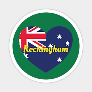 Rockingham WA Australia Australian Flag Heart Magnet